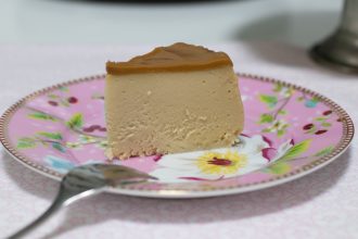 Tarta de queso corte